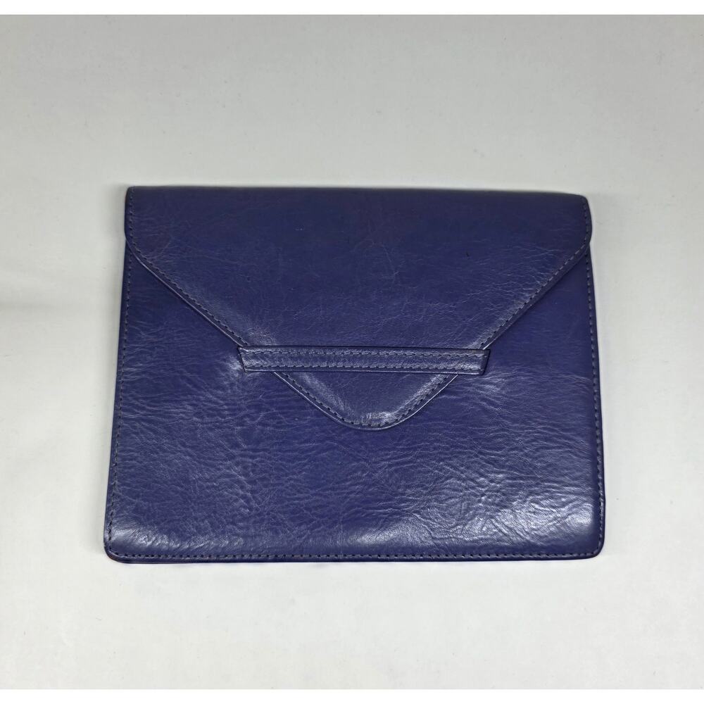 Alicia Klein Leather Clutch Envelope Wallet Purple Document Case 5x7